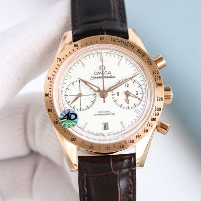 Omega Speedmaster 9300 Movement 41.5mm Pot Lid Glass Mirror Rose Gold Case Watch